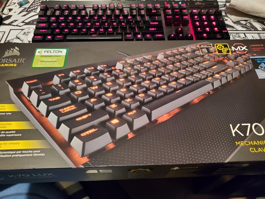 Corsair K70 Lux Gaming Keyboard 機械鍵盤 紅光青軸 電子產品 其他 Carousell