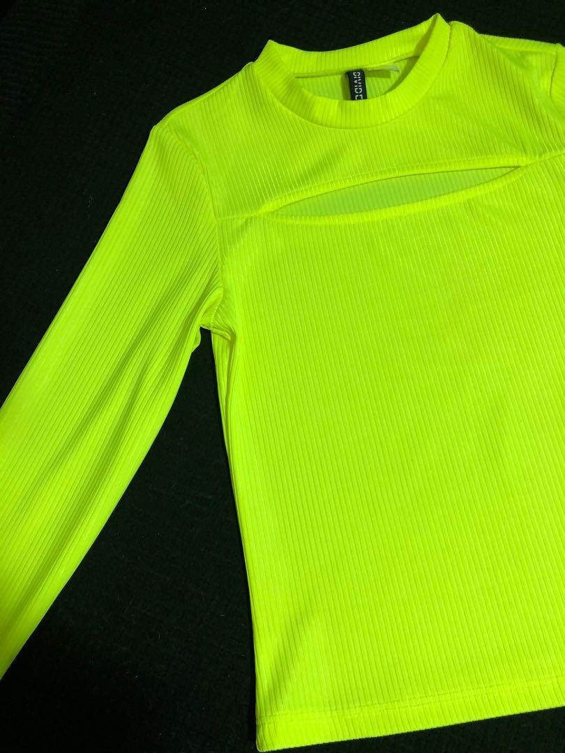 H M Divided Neon Green Top Women s Fashion Tops Others Tops on