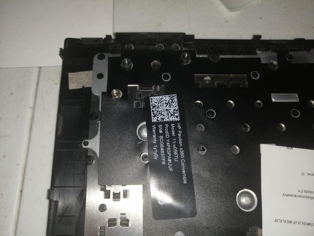 HP pavillion x360 Bottom case (Category: Laptops & Notebooks) located in Bacoor. Submitted by ivanyun (Listing ID 1035840542, Image 3). Description: kung ano po nakikita nyo sa actual pic yan po siya. model: hp pavillion x360 11-u056tu Bottom case with free keyboard and mouse pad. 90% smooth keyboard not tested. as is. freebie n po kc nde nababaklas e bacoor pickup. pde COD lalamove rate pde rin LBC add me sa FB.