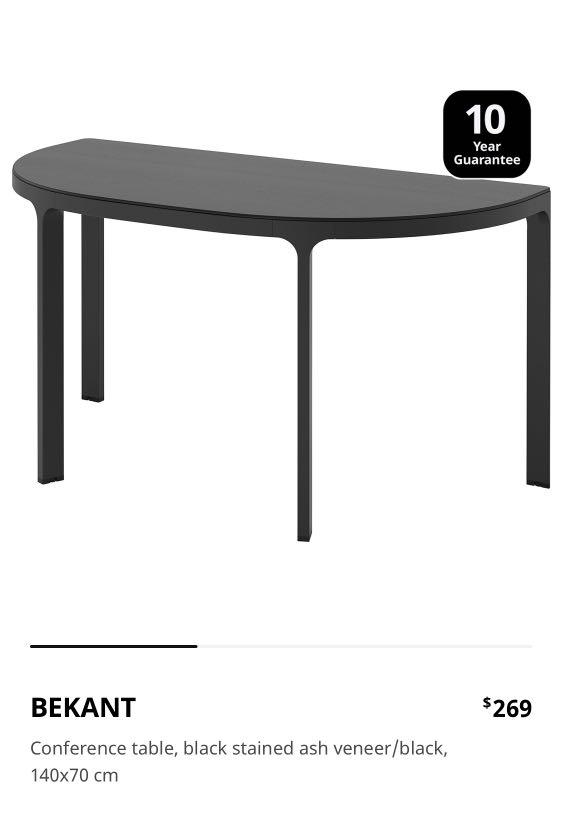 Ikea Bekant Frame For Half Round Table Top Black Furniture Home Living Tables Sets On Carou Ikea Bekant Frame For Half Round Table, Half Circle Table Ikea