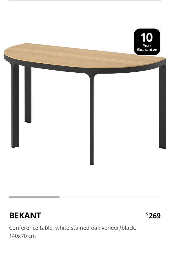 IKEA Bekant Frame for halfround table top, black, Furniture & Home Living, Furniture, Tables