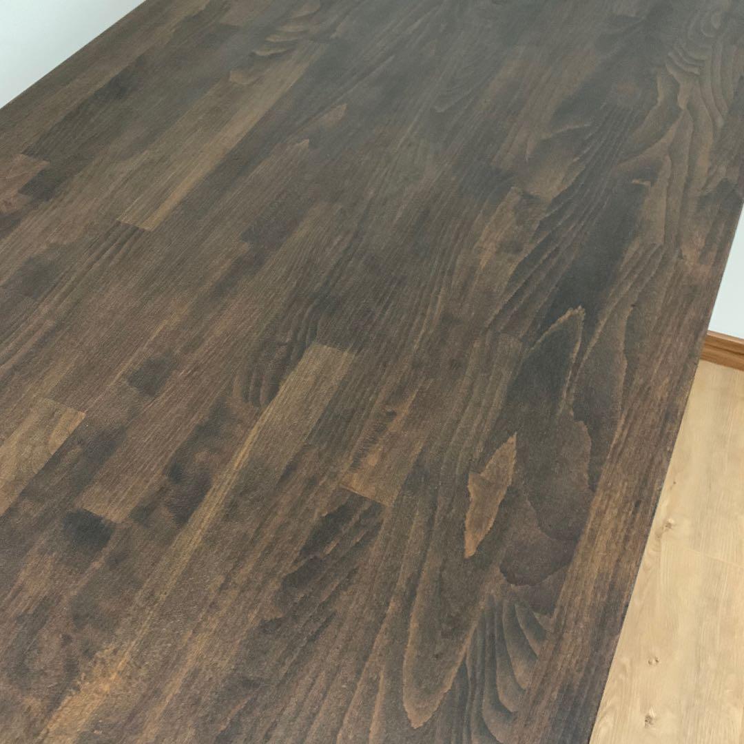 Ikea Gerton Table Top + Adjustable Olov Legs (Walnut Finish), Furniture