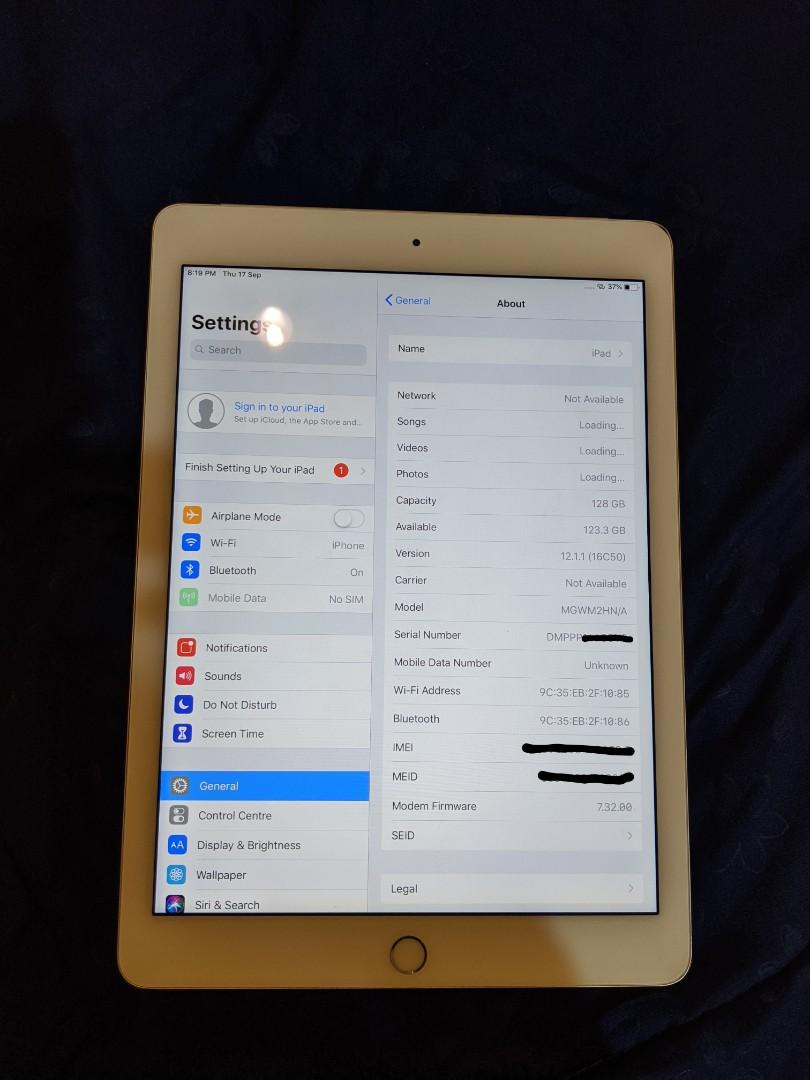 Ipad Air 2 128gb Cellular Wifi Mobile Phones Tablets Tablets On Carousell