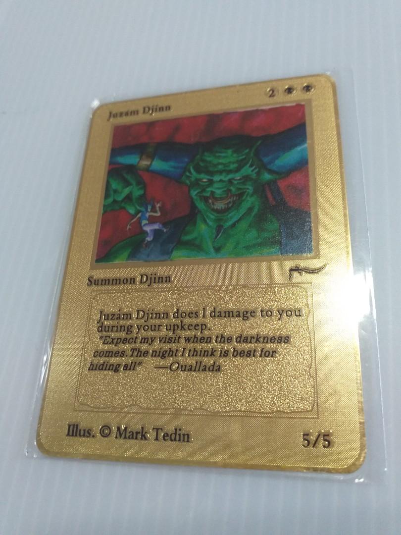 Juzam Djinn MTG Magic Gathering gold plated card not revised