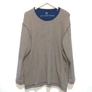 Kaos tebal strip kuning merk UNIQLO