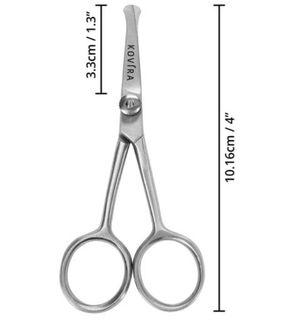 Kovira 1-PC 4-Inch Face Nose Beards Eyebrows Hair Trimming Grooming Cutting Scissor Shears with Pouch