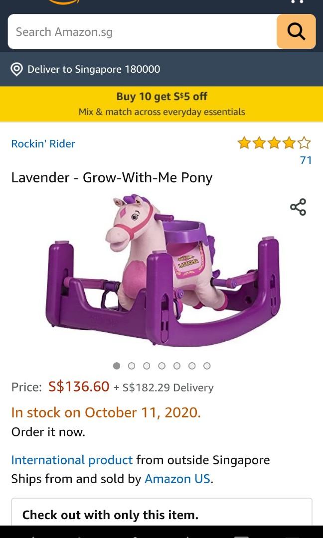 Rockin rider lavender grow with me pony shop