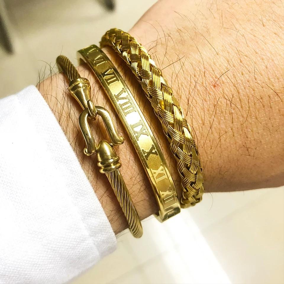 Mens gold and silver bracelets top
