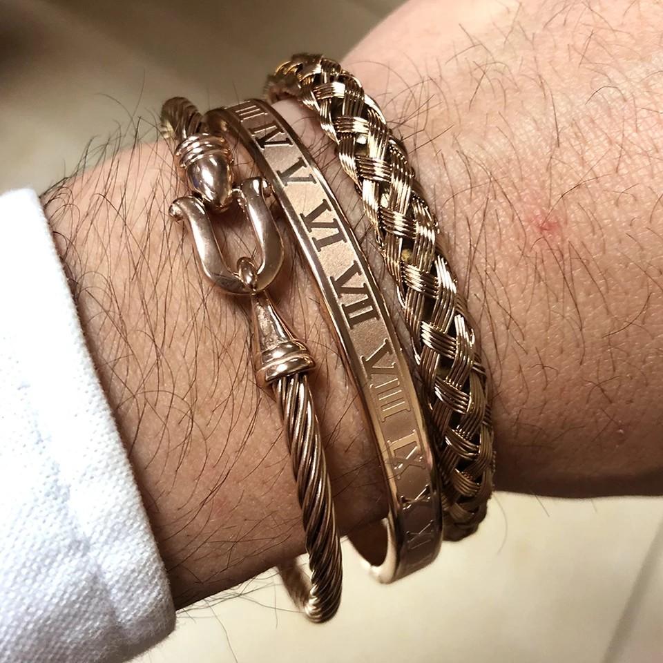 Mens black discount silver bracelets