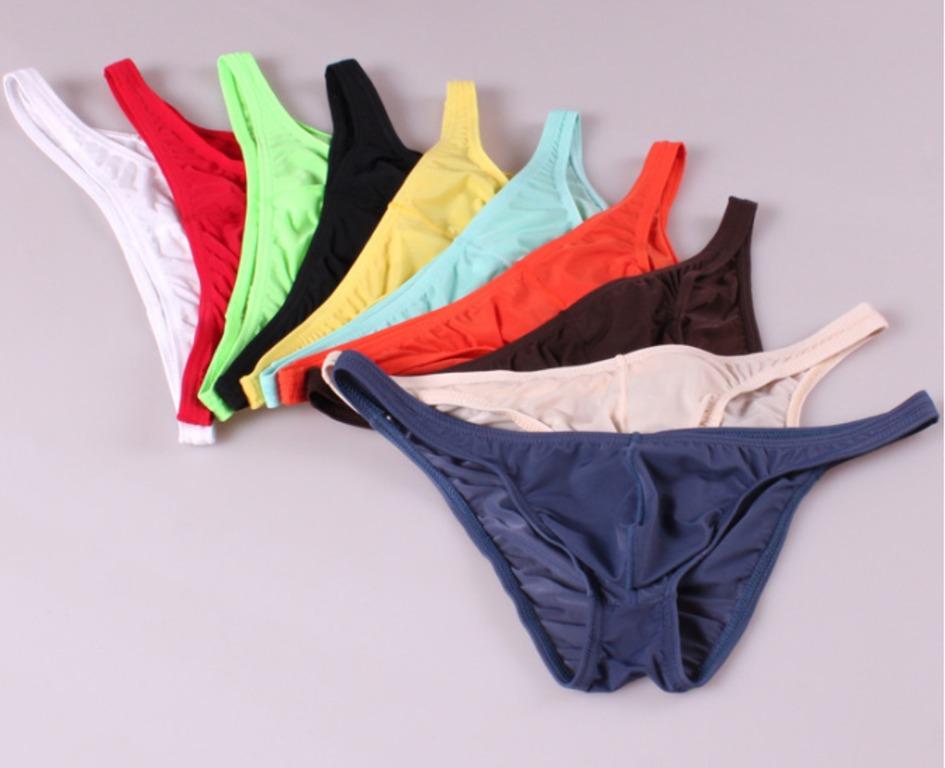 Men V cut Bikini Brief Microfiber Nylon Ice Silk Men Underwear, Men's ...