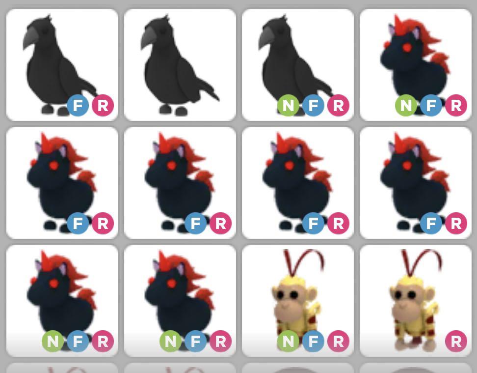 Nfr Pets For Sale Adopt Me Neon Parrot Monkey King Albino Evil Unicorn Crow Arctic Reindeer Blue Dog Toys Games Video Gaming In Game Products On Carousell - roblox adopt me legendary ride fly arctic reindeer read