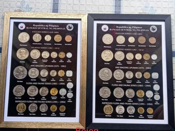 PHILIPPINE SET COINS WITH FRAME / B.U / UNC / FREE SHIPPING (Category: Currency) located in Bulacan. Submitted by Sina_Unang_Yaman (Listing ID 1035920033, Image 2). Description: 1. Philippine coin sets on Frame: 2,000 pesos each Coins Included: English, Pilipino, Ang Bagong Lipunan, Flora and Fauna and Improved Flora and Fauna set. Frame Colors: Gold and Black Quality: Mostly Unc to BU coins, minimal circulated depending on availability If you bu