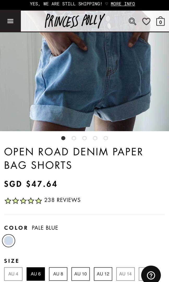 Open road denim paper bag shorts sales