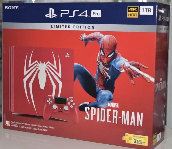 PS4 Pro 1TB spiderman限定版主機, 電子遊戲, 電子遊戲機