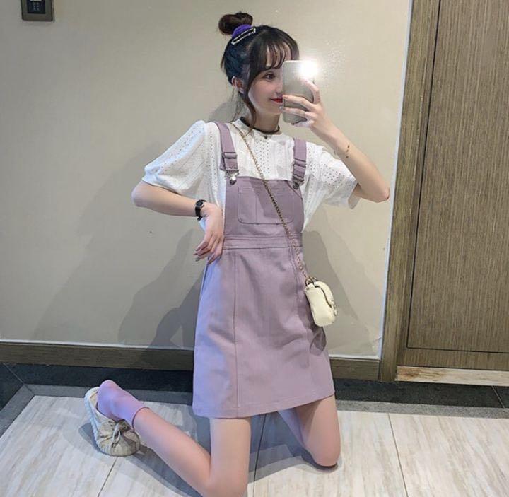 Purple overalls best sale skirt