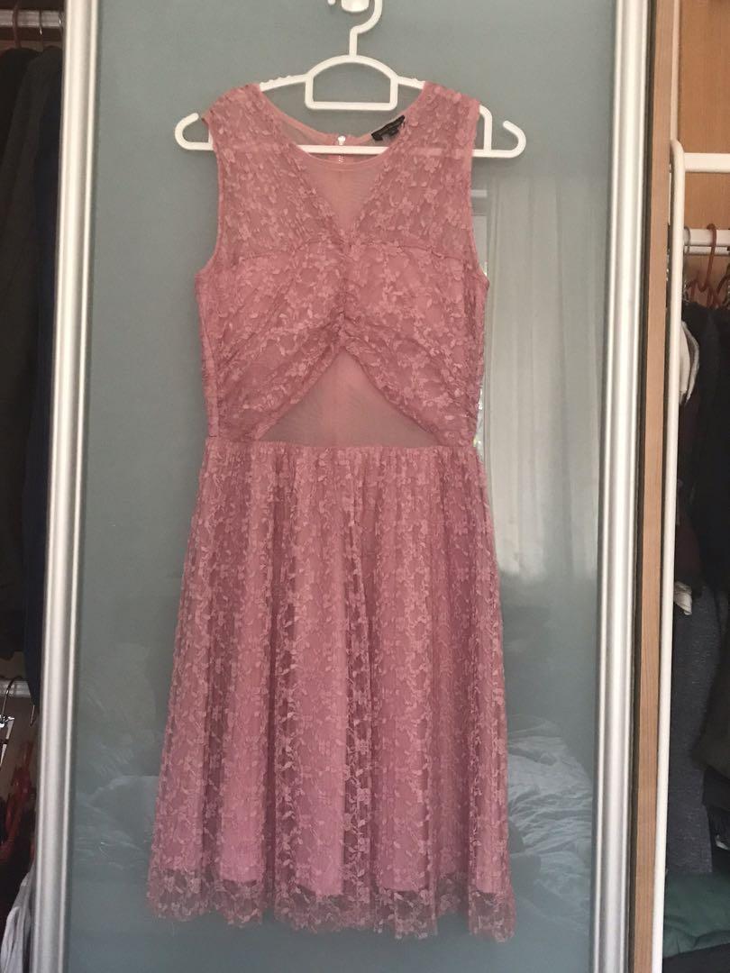 river island pink lace dress