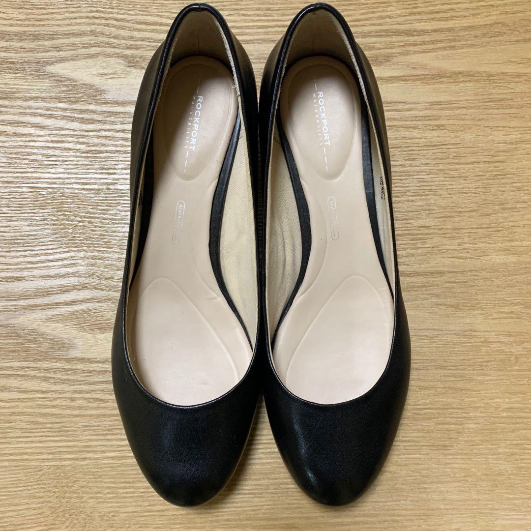 ROCKPORT Black Round Toe Low Heel Pumps 