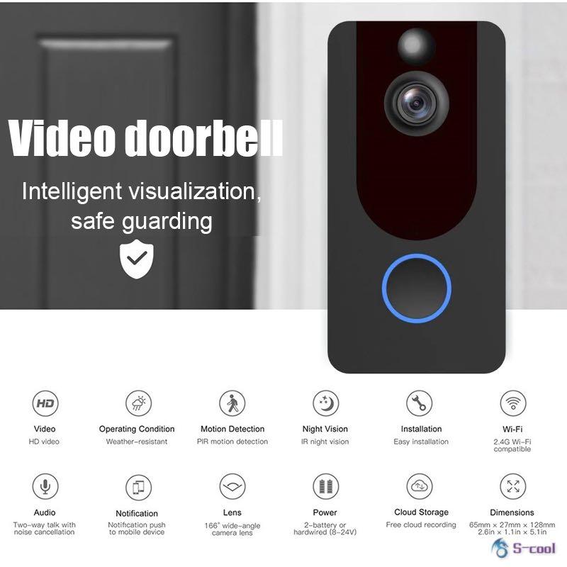 X smart home wireless video doorbell installation top