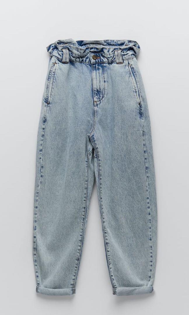Baggy paper bag jeans zara store