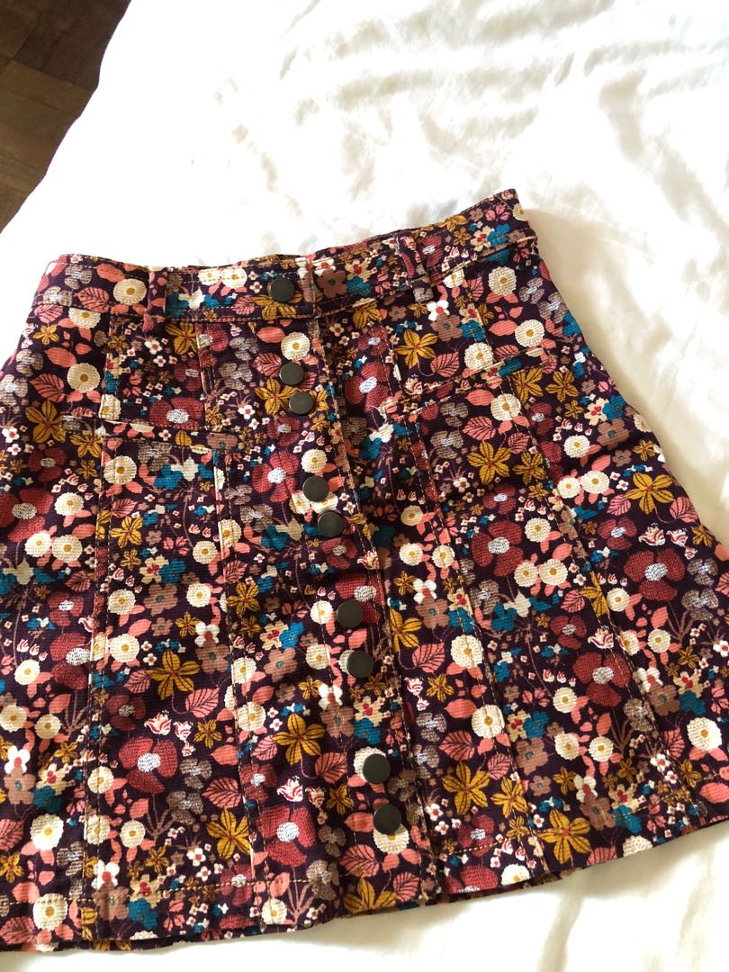 Patterned clearance corduroy skirt