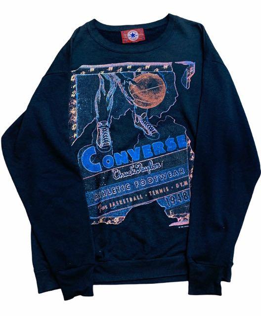 1993 Converse All-over print sweatshirt, Men's Fashion, Tops & Sets,  Hoodies on Carousell