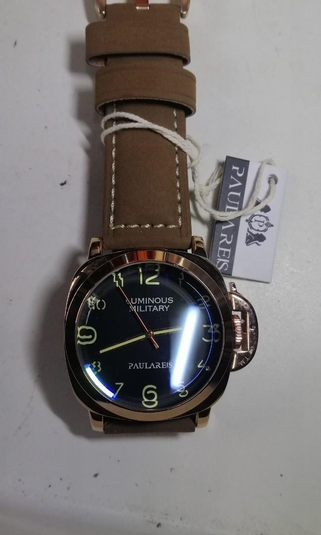 44mm Rose Gold Black Dial Automatic Diver Watch Homage Of Pam Men S Fashion Watches On Carousell