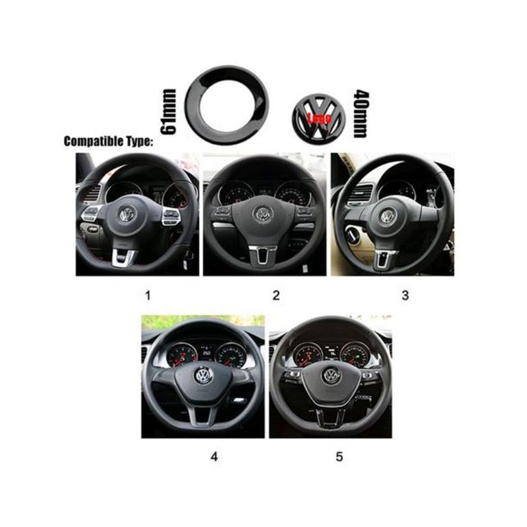 ABS Interior Steering Wheel Emblem for VW Golf Marks Model (VW 徽章）, 汽車