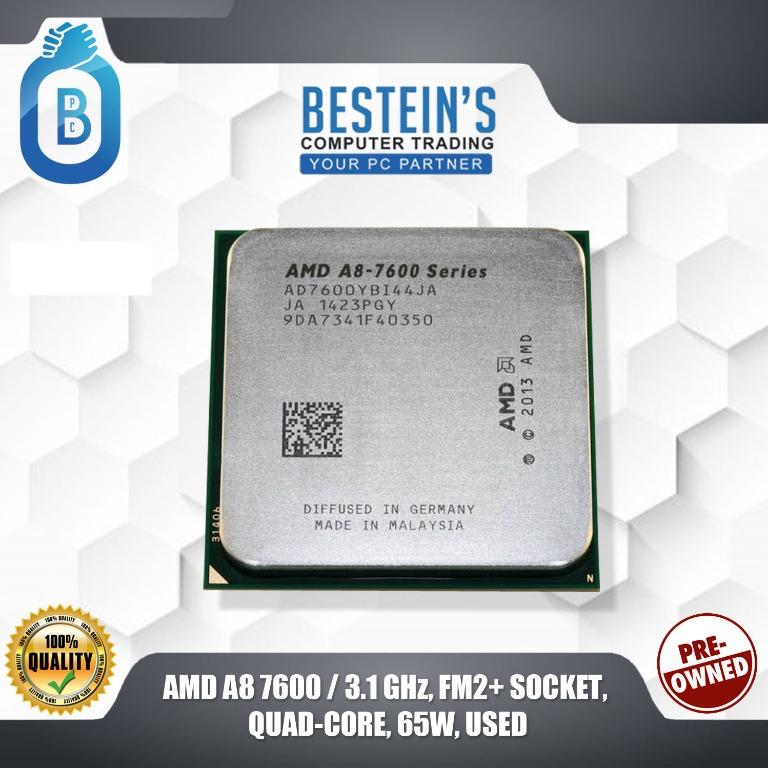 Amd A8 7600 3 1 Ghz Fm2 Socket Quad Core 65w Used Computers Tech Parts Accessories Computer Parts On Carousell