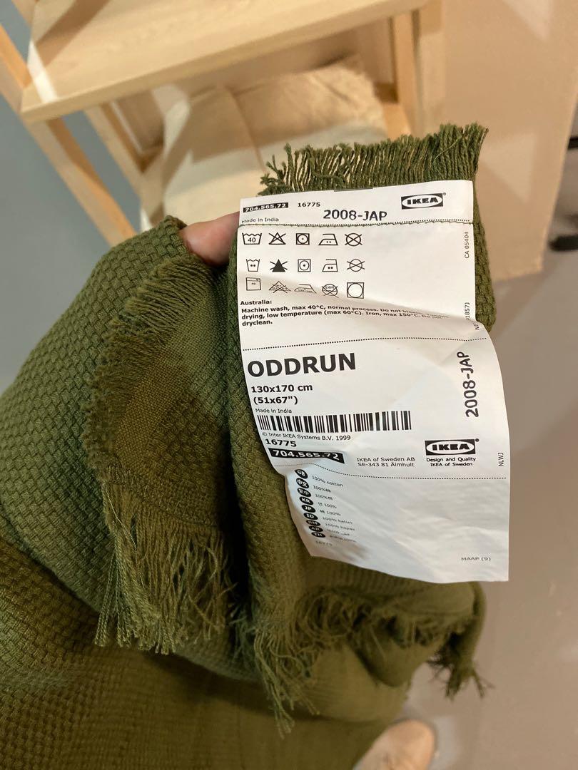 As Good As New Oddrun Green Throw Furniture Home Living Home Decor Cushions Throws on Carousell