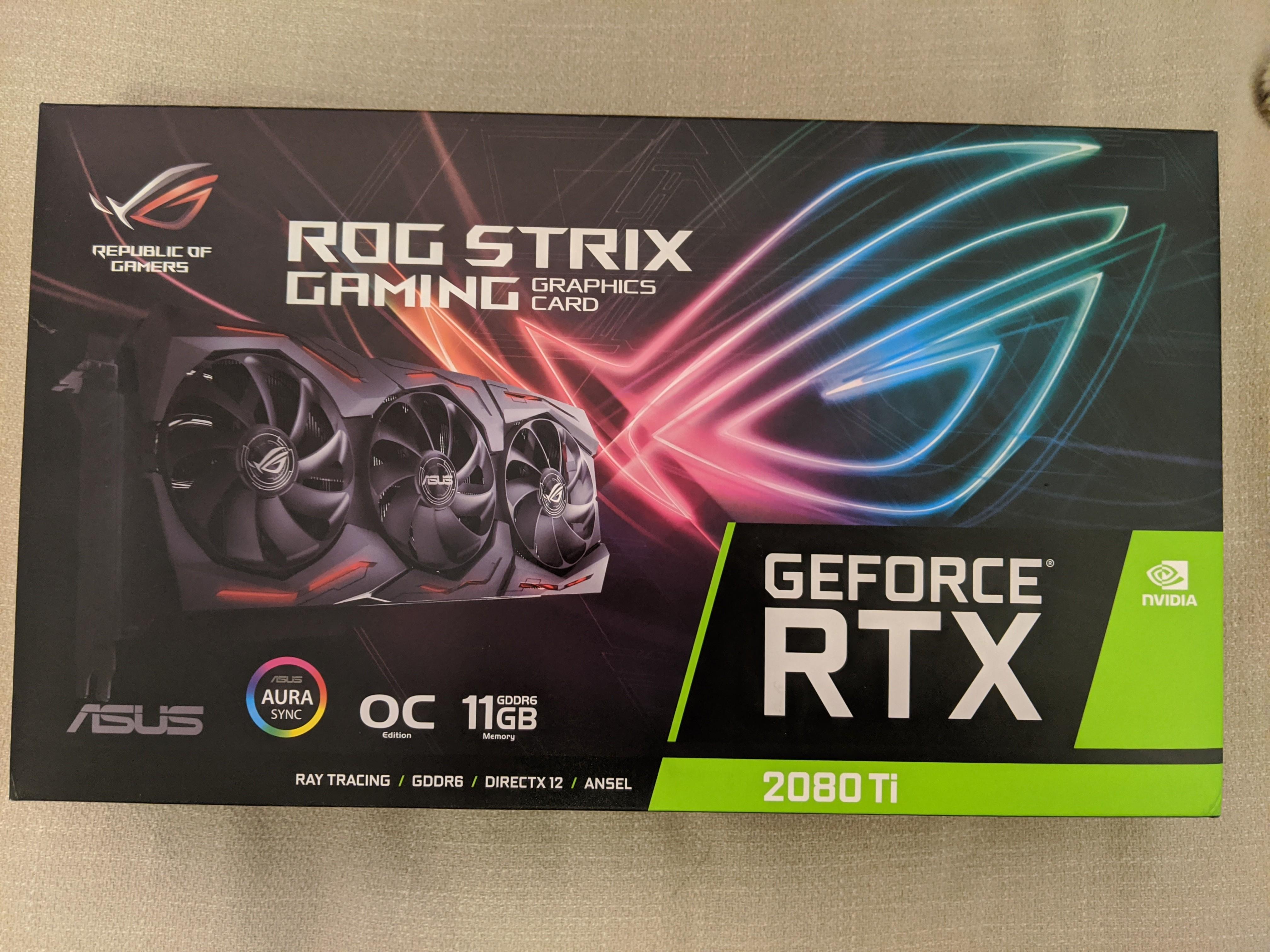 ASUS ROG STRIX GeForce RTX 2080TI Overclocked 11G GDDR6 HDMI DP 1.4 USB Type C Gaming Graphics Card ROG STRIX RTX 2080 O11G Computers Tech Parts Accessories Computer Parts on Carousell