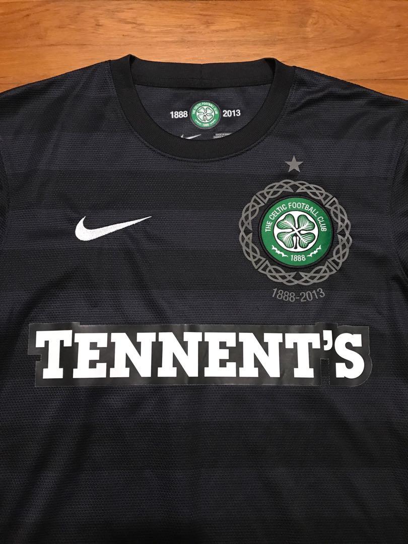 Nike Football - Replicating the uniform worn by Celtic in 1888, the 125th  anniversary kit features a white shirt with a black collar backed with  green, black shorts and green and black