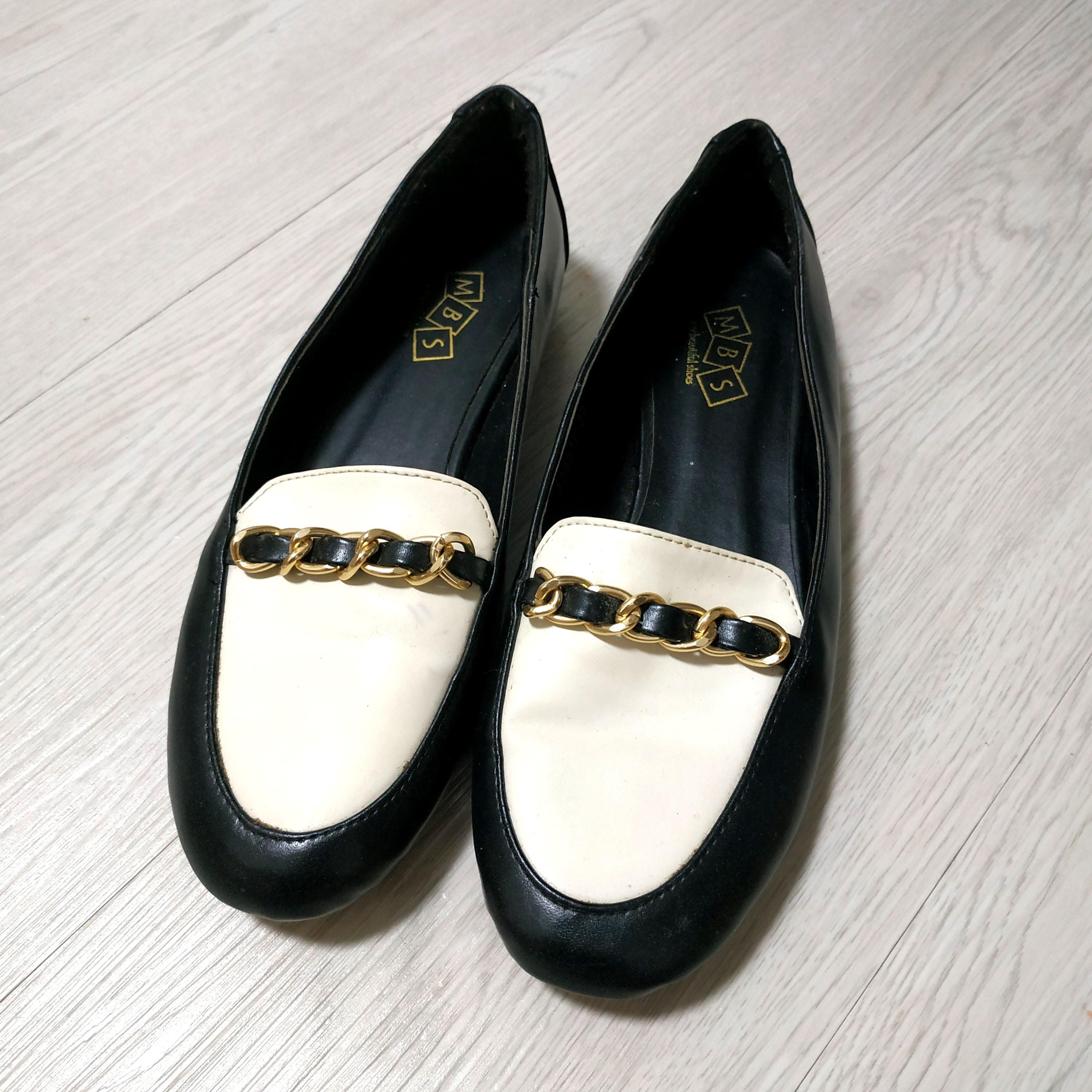 black and white flats women's shoes