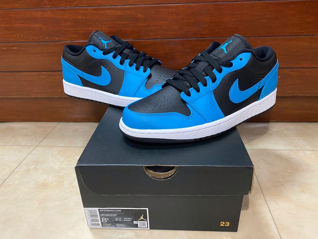 Bnds Nike Air Jordan 1 J1 Low Laser Blue Unc Toe Size 8 5 Men S Fashion Activewear On Carousell