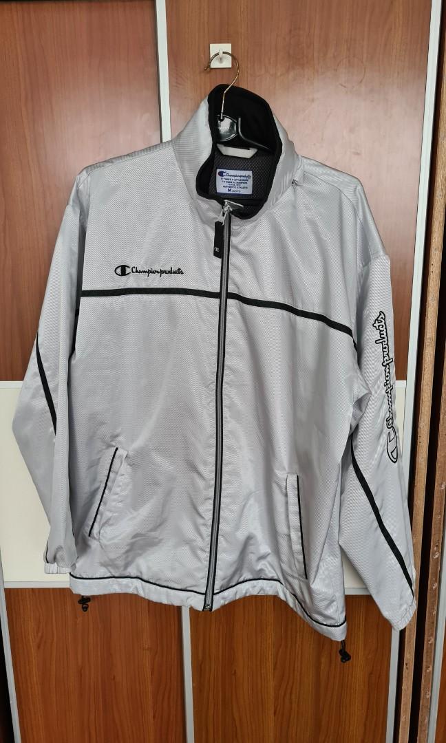 Champion windbreaker top mens silver