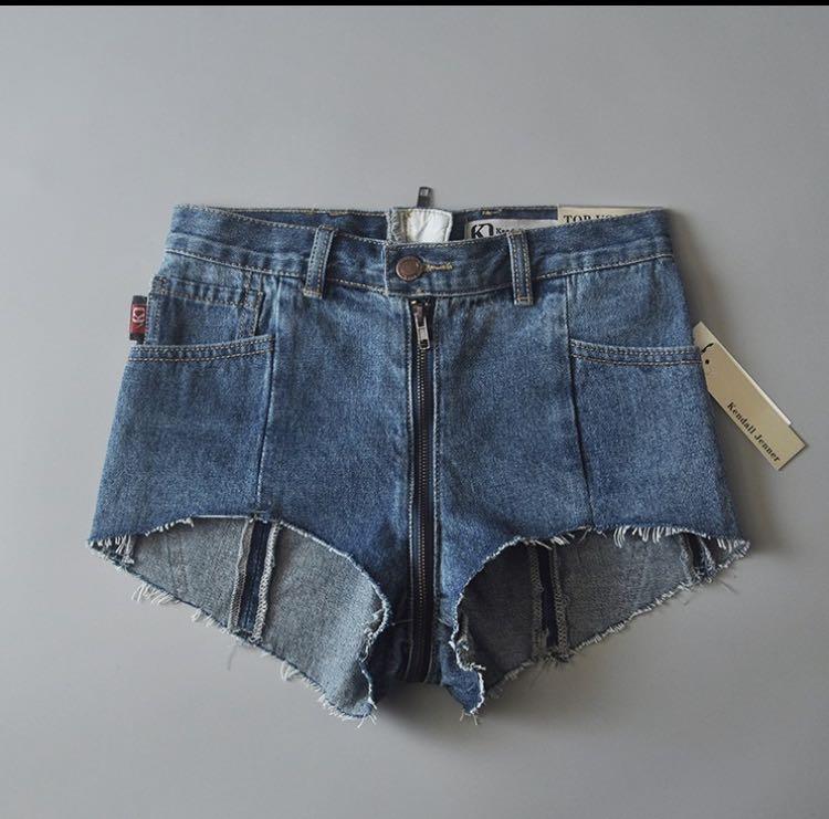 Jean shorts with sales zipper in back