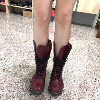 #2020掰掰 Dr Martens 馬汀 經典14孔靴 長靴 酒紅 boot,保證真品 超越對折出清！！