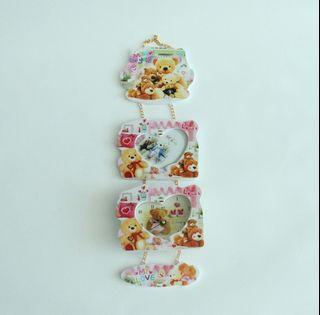 Frame Photo Bingkai Foto Jam Clock Gantungan Dinding Bear Love Set