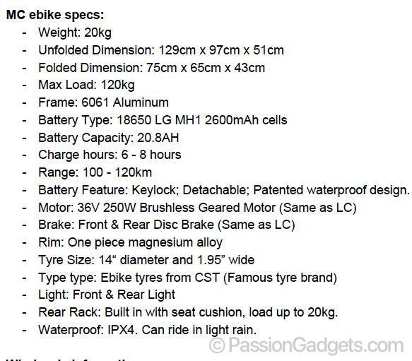 Electric Bicycle Jimove Mc Specs SG Ready Stock] JI-Move MC Pro