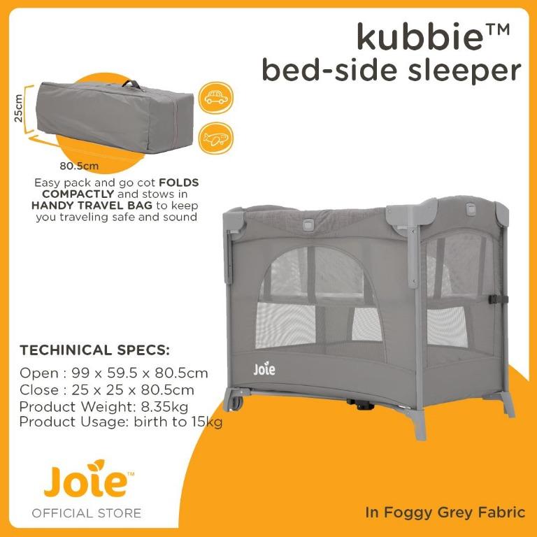 joie kubbie sleep foggy gray