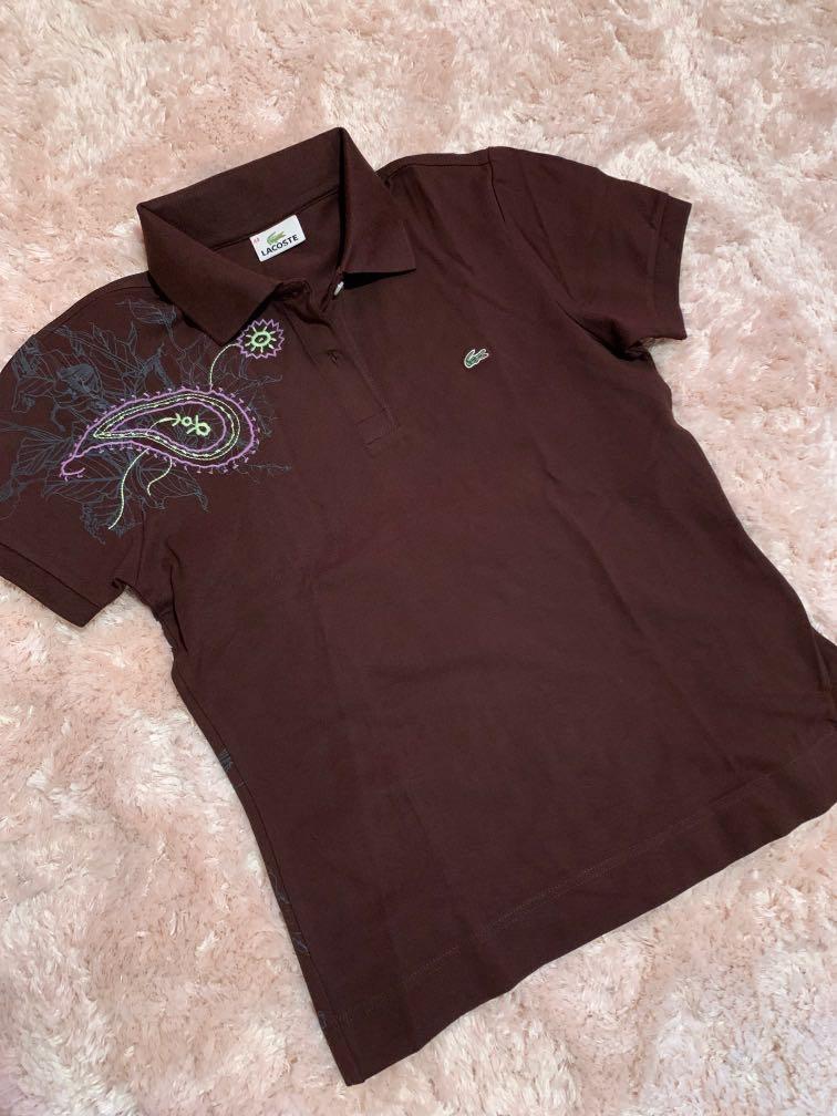 Lacoste Polo Shirt (Category: Shirts) located in Manila. Submitted by bchrssm (Listing ID 1036027334, Image 1). Description: Lacoste polo shirt With embroidery Size 44 Color brown Worn once - good as new Price is negotiable 💕.