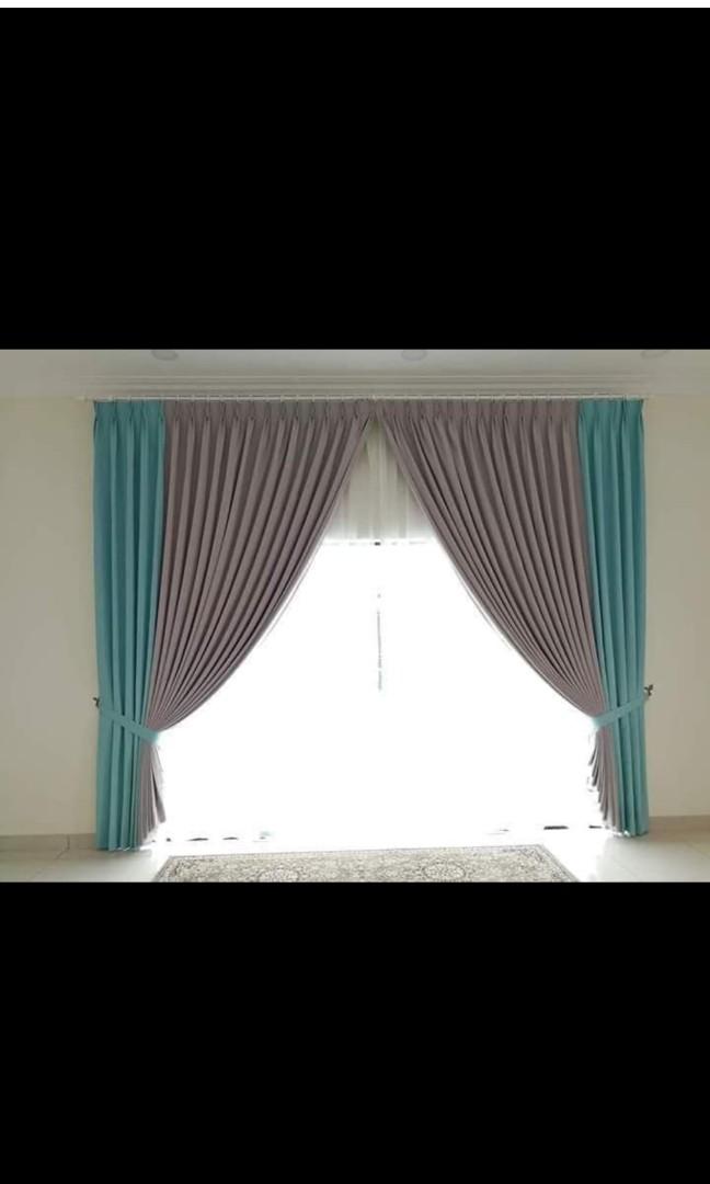 Langsir Kain Blackout Home Furniture Home Decor On Carousell