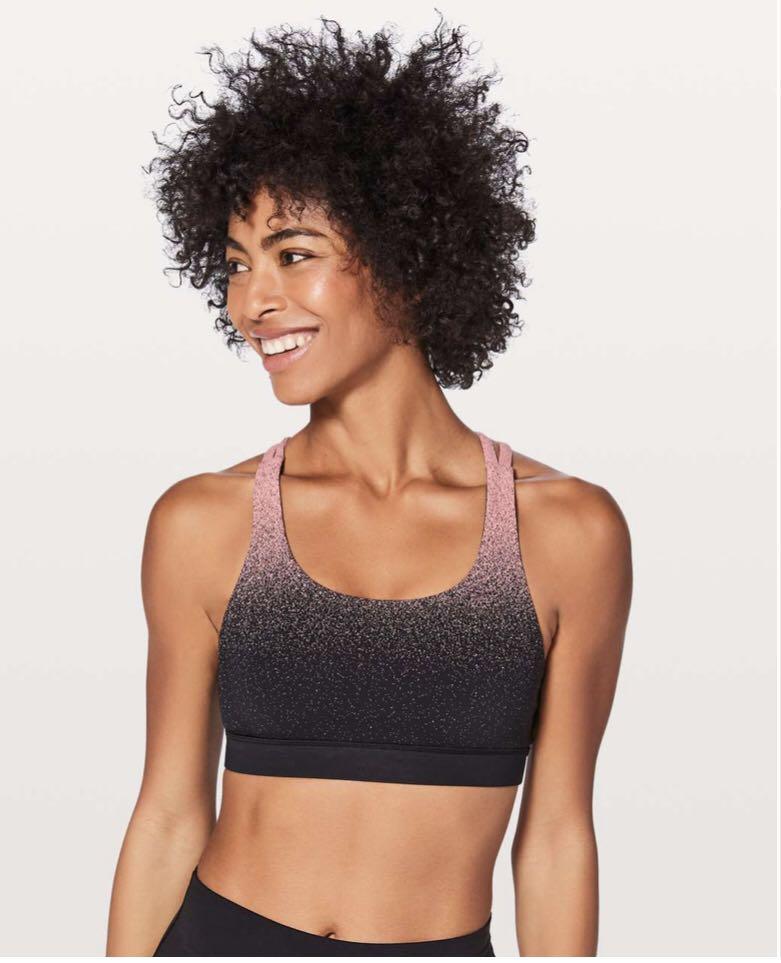 Lululemon Energy Bra Ombre Speckle Ombre Speckle Stop Jacquard Interlock  Power Luxtreme Black Yum Yum Pink, Men's Fashion, Activewear on Carousell