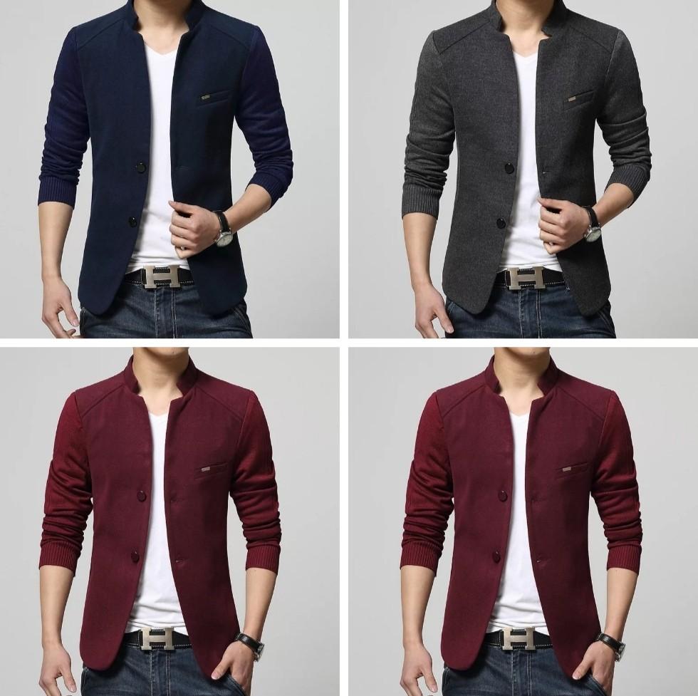 Men blazer Maroon grey blue casual jacket