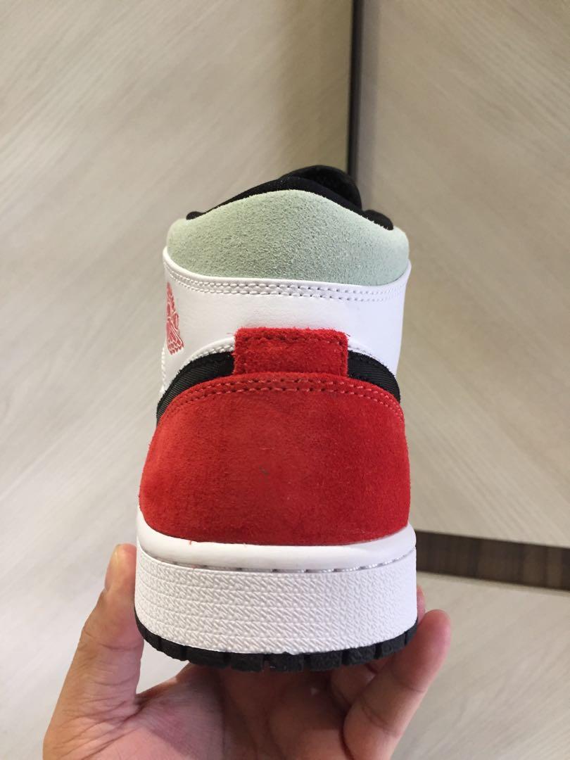 Nike Air Jordan 1 Mid “Track Red”/“Union”, Men's Fashion, Footwear