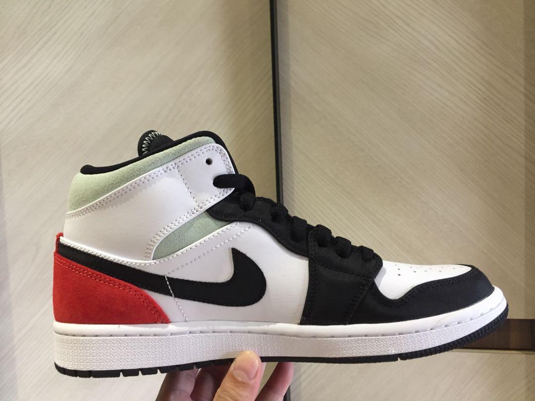 Nike Air Jordan 1 Mid “Track Red”/“Union”, Men's Fashion, Footwear