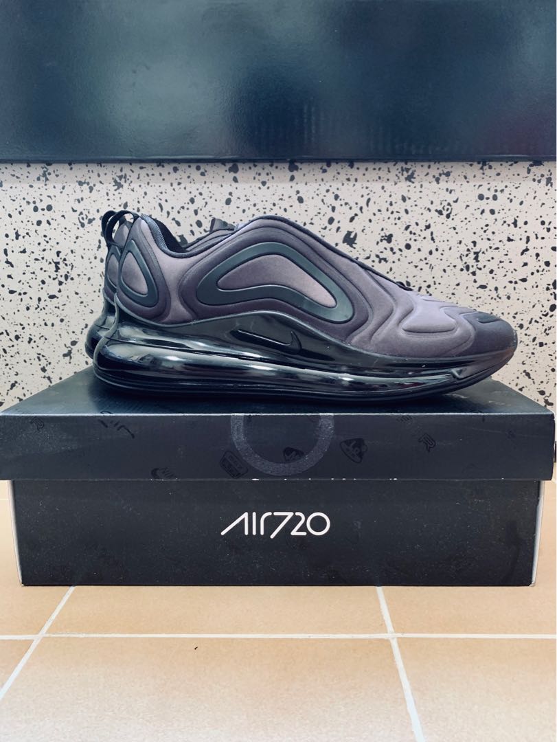 NIKE AIR MAX 720 UNISEX TRAINERS, UK10 TOTAL ECLIPSE BLACK/ANTHRACITE  AO2924 004