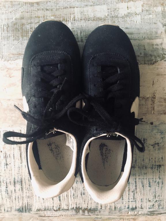 black suede nike shoes