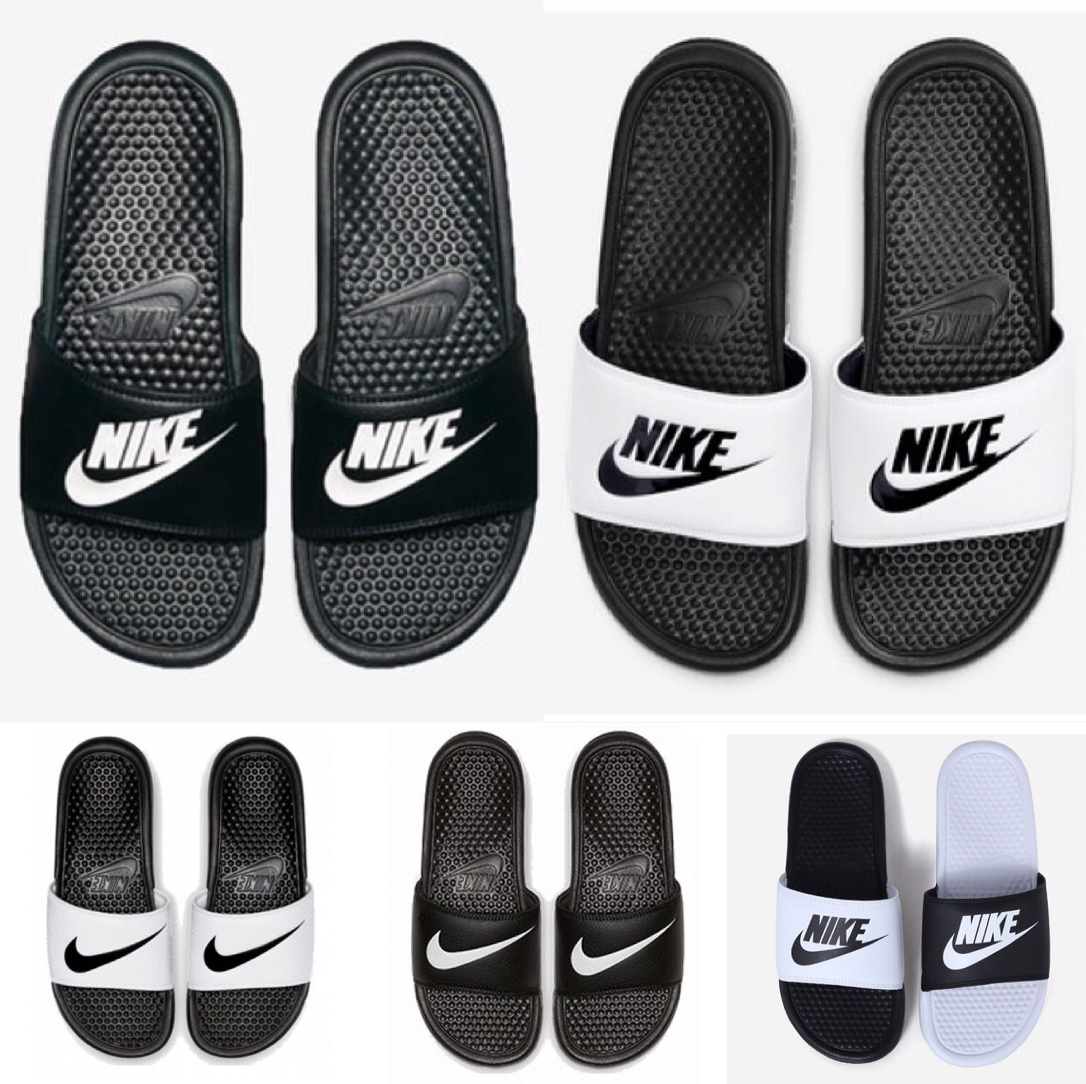 nike slides white and grey