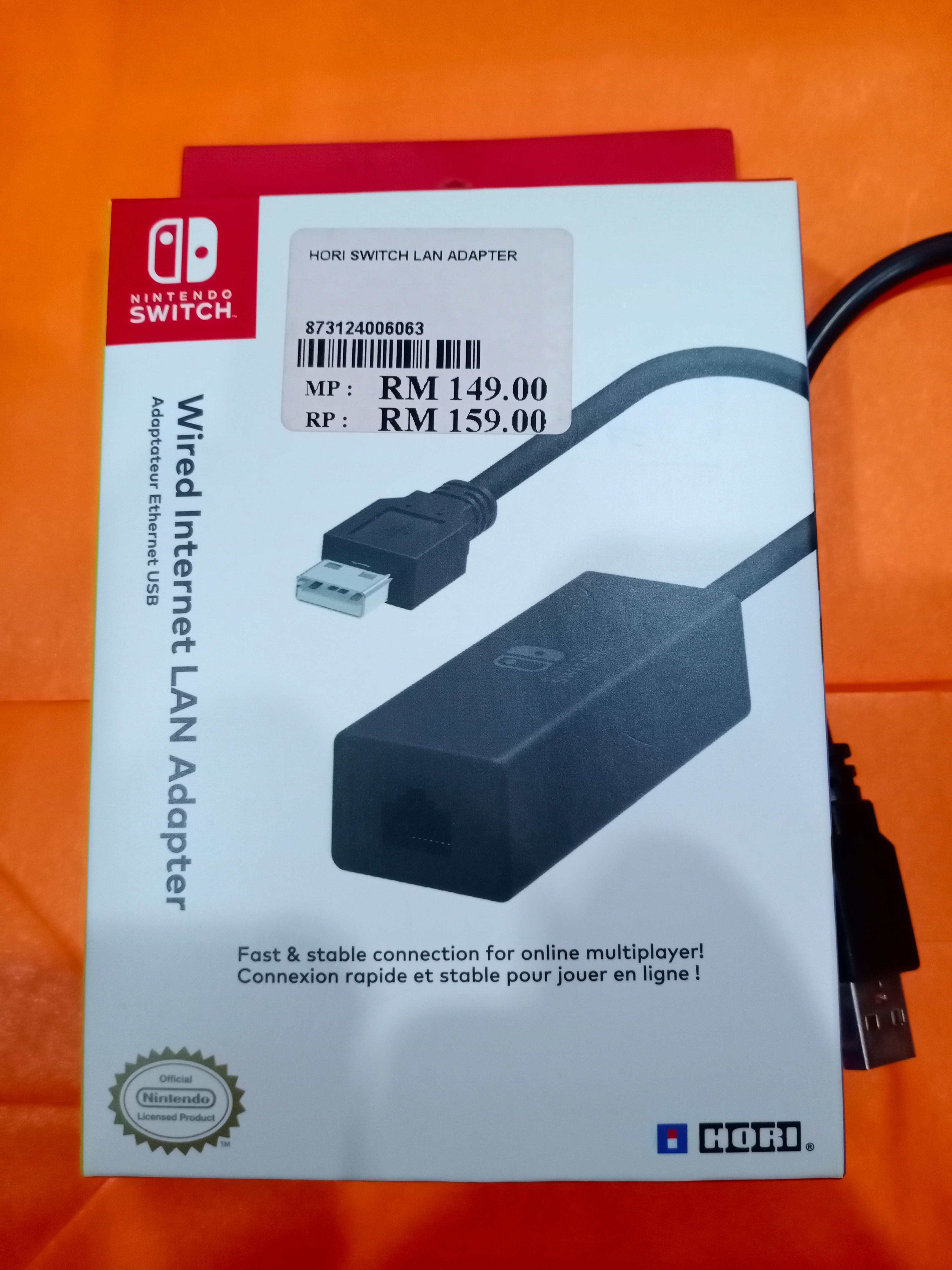 HORI Official Nintendo Switch and Switch OLED Wired Internet LAN Adapter