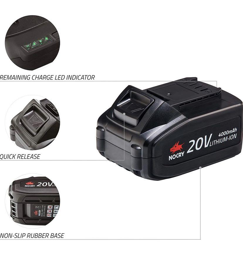 NoCry 20V Lithium Ion Battery Rechargeable 4.0 Ah Battery for NoCry